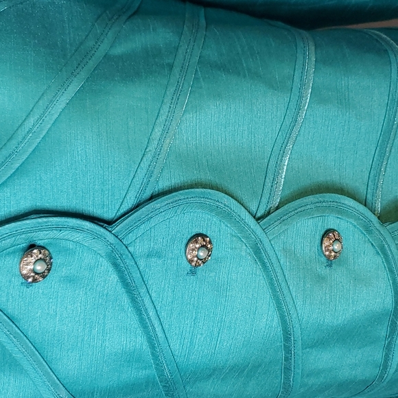 MOSHITA COUTURE AQUA/TEAL blazer sz 16 - Picture 4 of 7